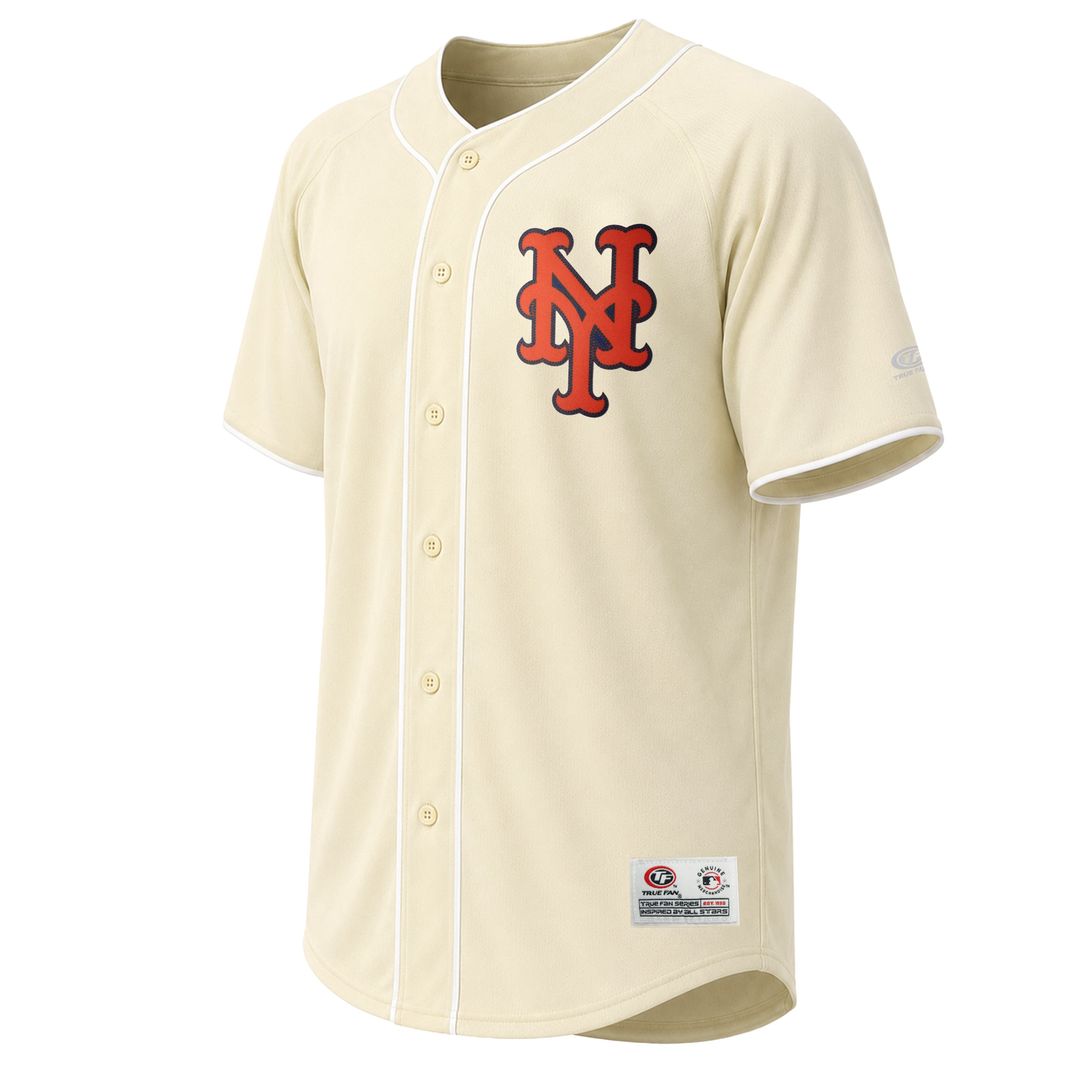 New York Mets Stitches Cream Authentic Baseball Jersey