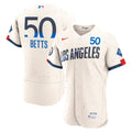Los Angeles Dodgers Nike Cream Authentic MLB baseball jersey