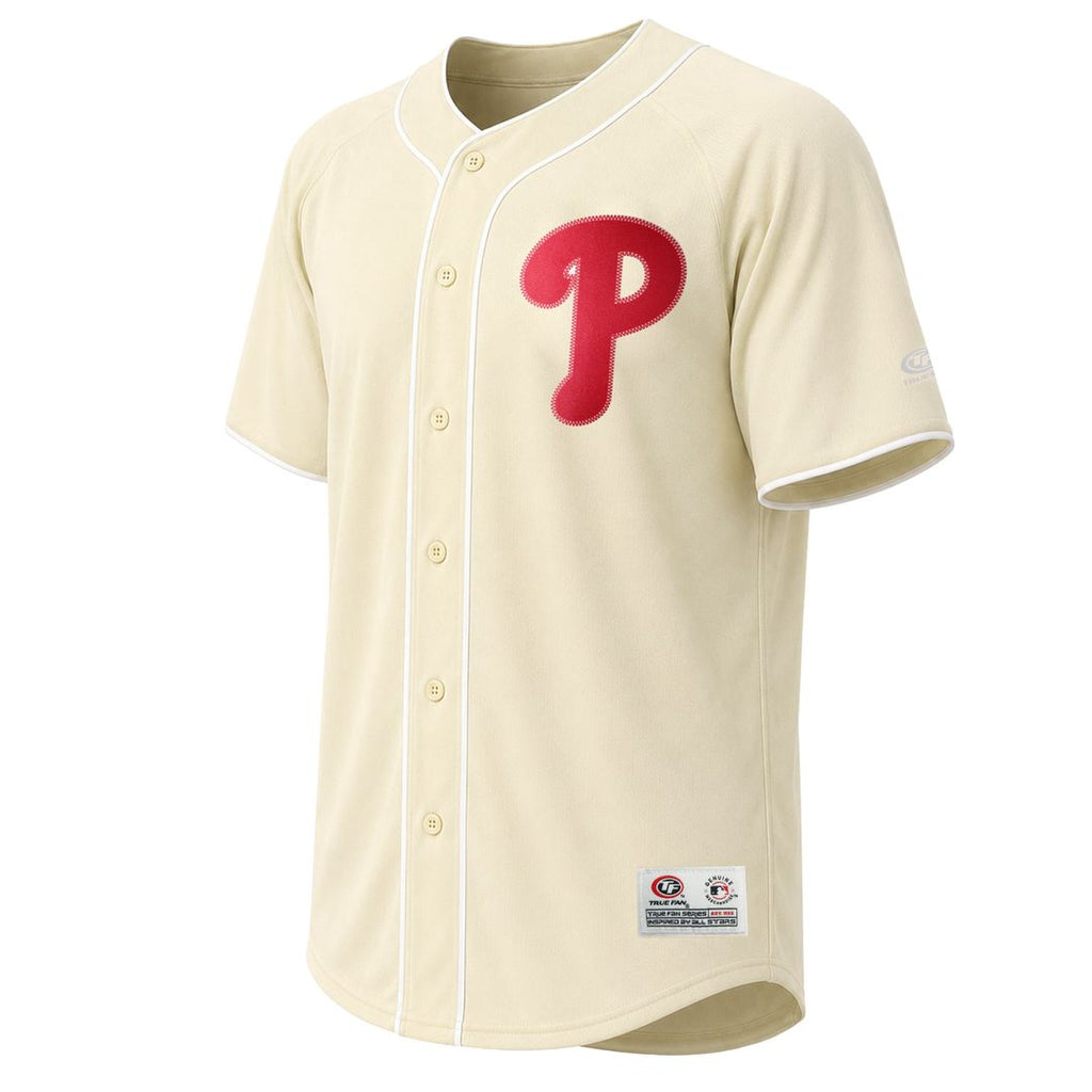 Philadelphia Phillies Stitches Cream Authentic Baseball Jersey