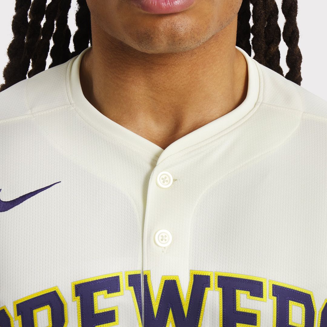 Milwaukee Brewers Nike Cream Baseball Jersey