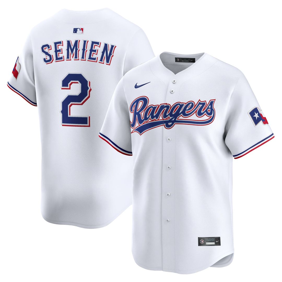 Texas Rangers Nike White Authentic MLB baseball jersey