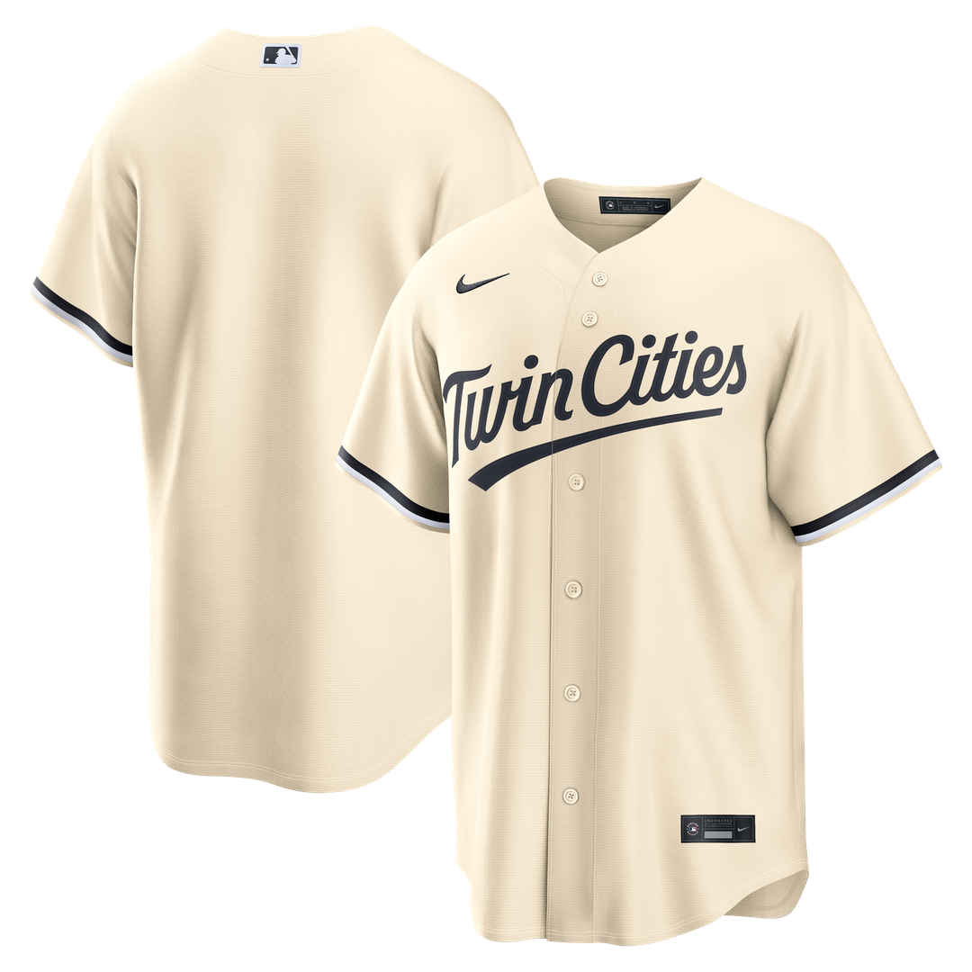 Minnesota Twins Nike Cream Replica Baseball Jersey