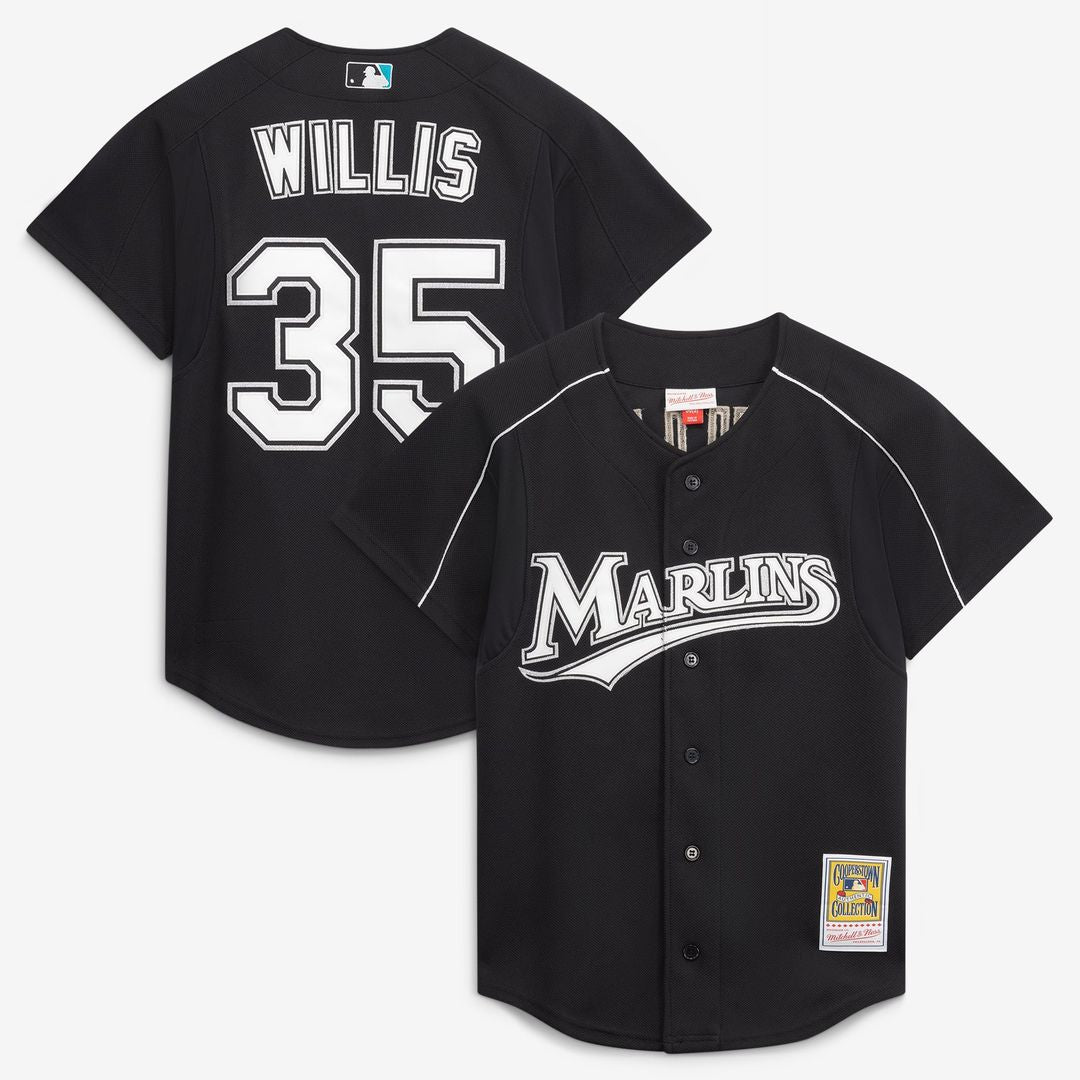 Florida Marlins Mitchell & Ness Black MLB baseball jersey