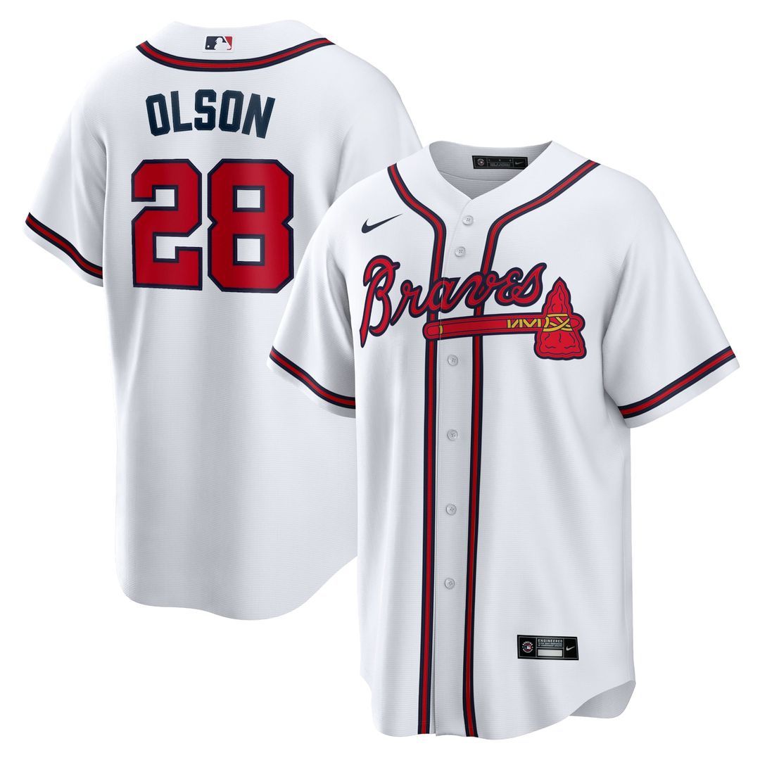 Atlanta Braves Nike White Replica MLB baseball jersey