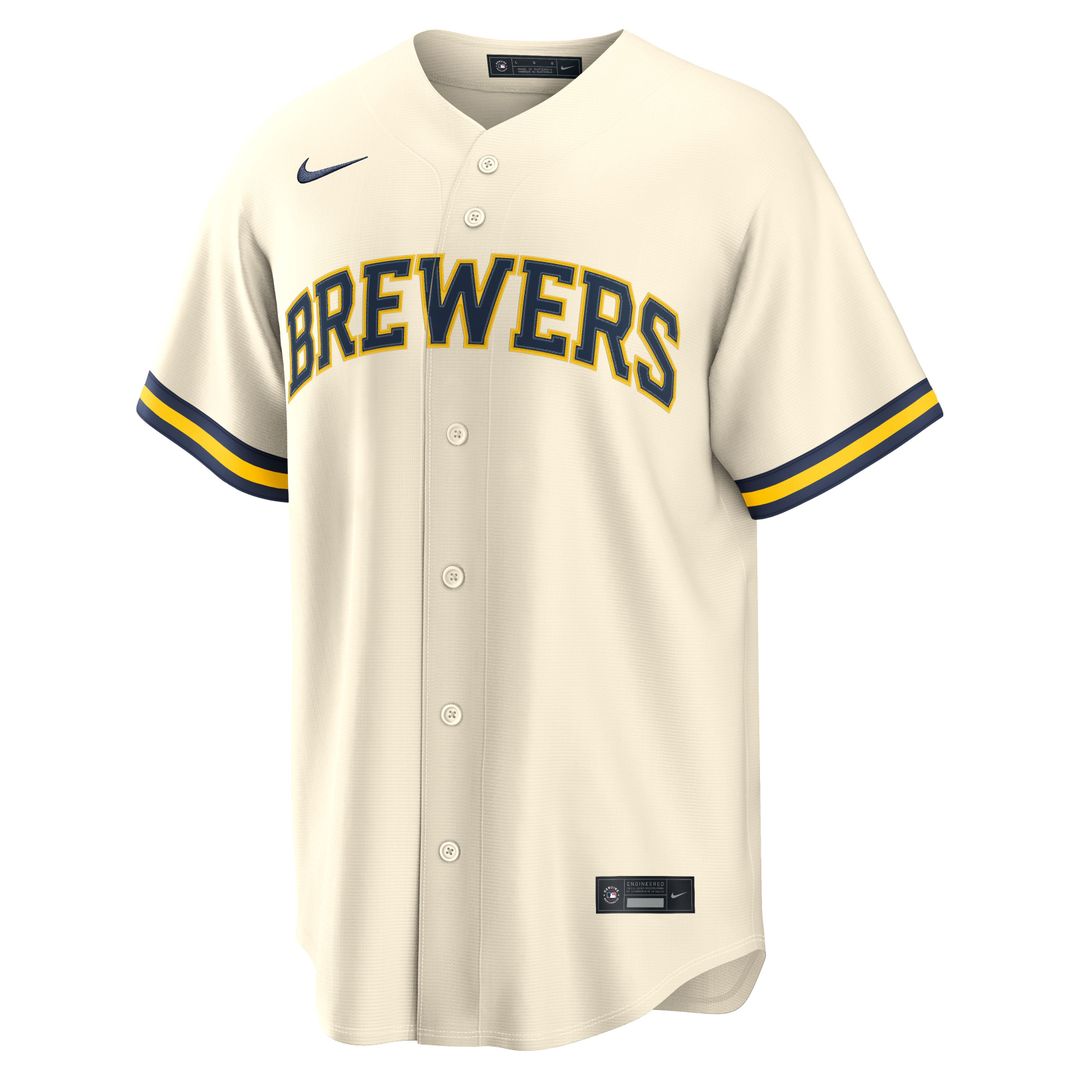 Milwaukee Brewers Nike Cream Replica Baseball Jersey