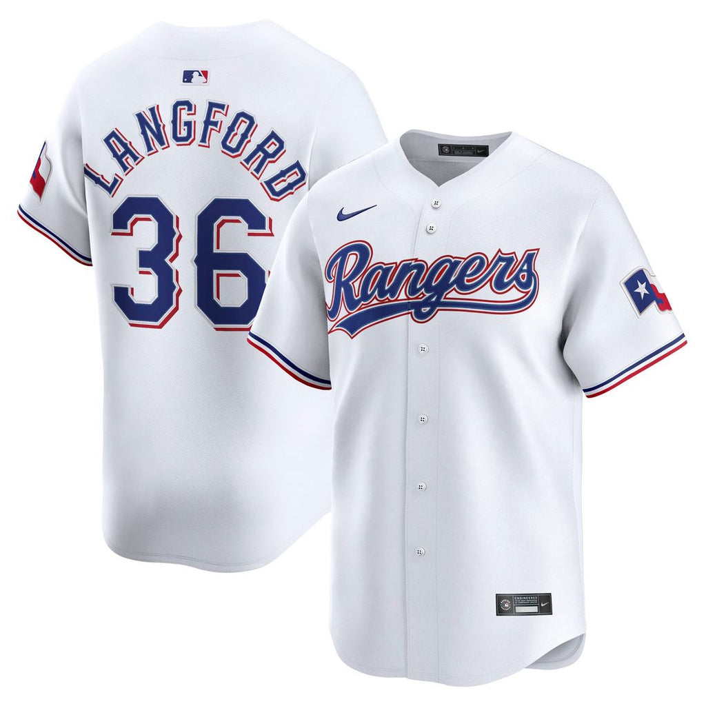 Texas Rangers Nike White Authentic MLB baseball jersey