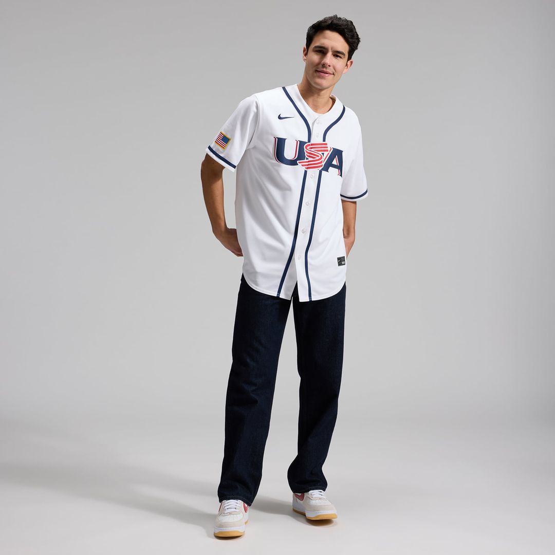 USA Baseball Nike White Baseball Jersey