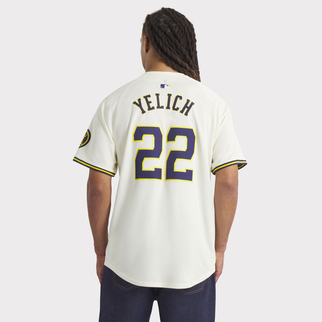 Milwaukee Brewers Nike Cream Baseball Jersey