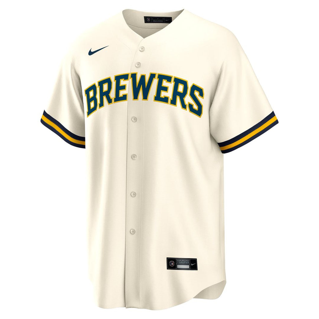 Milwaukee Brewers Nike Cream Replica Baseball Jersey