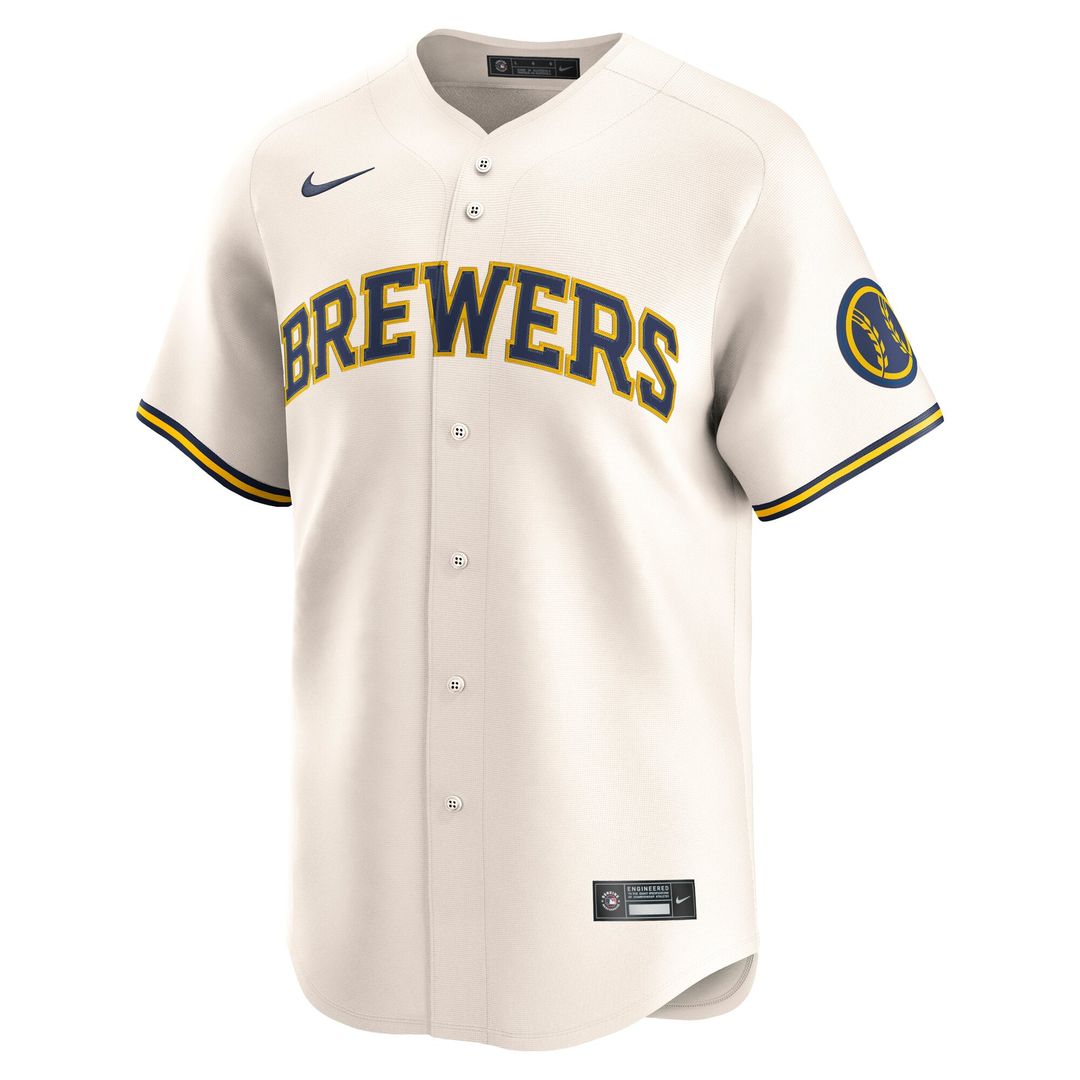Milwaukee Brewers Nike Cream Authentic Baseball Jersey