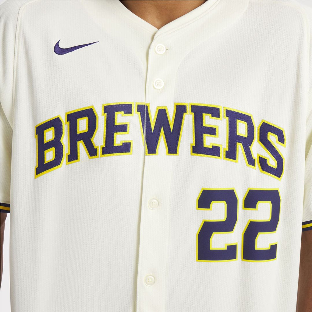 Milwaukee Brewers Nike Cream Baseball Jersey
