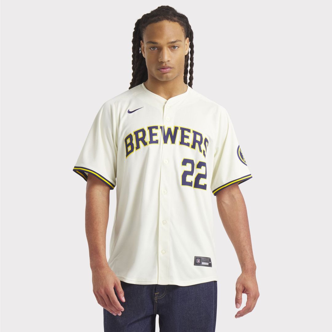 Milwaukee Brewers Nike Cream Baseball Jersey