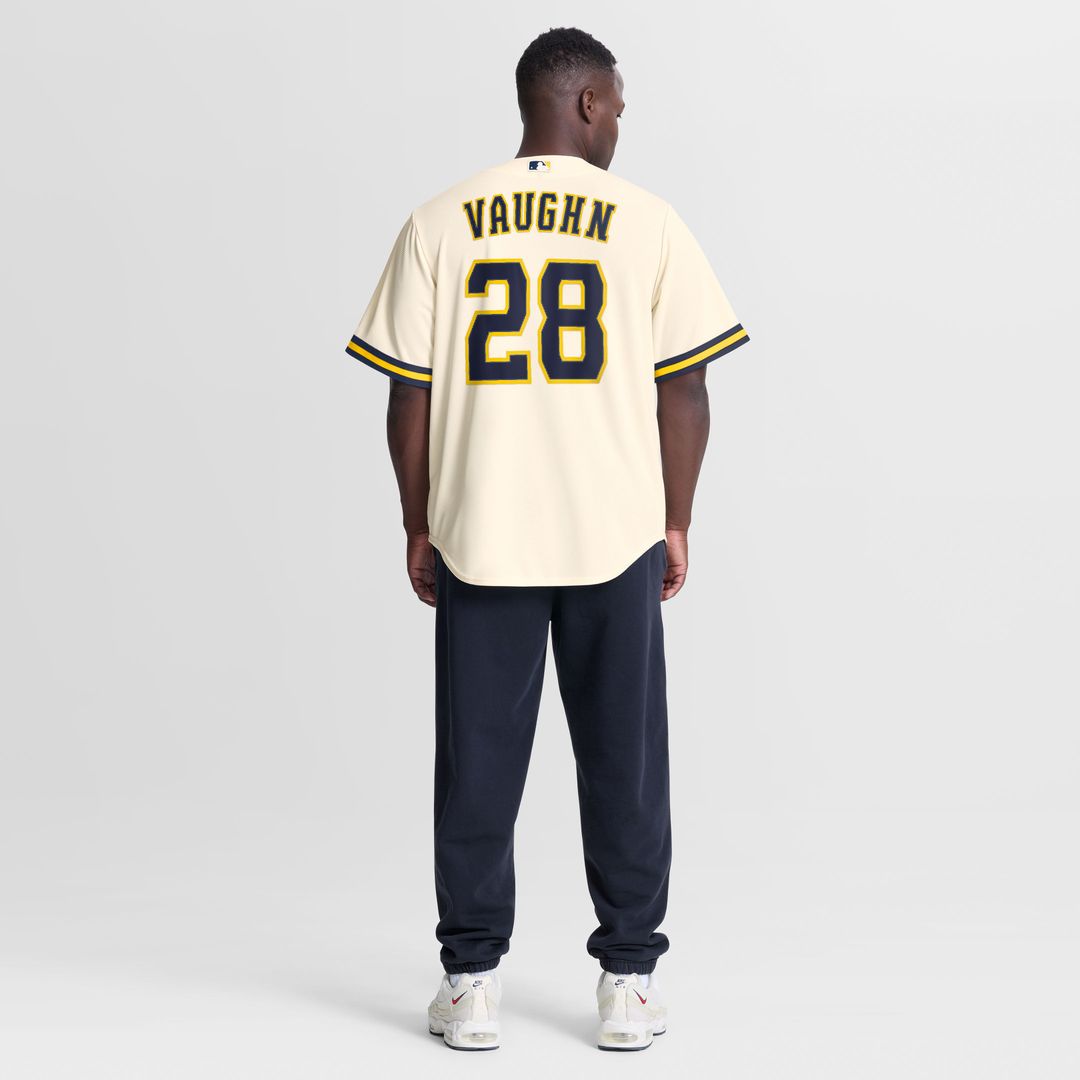 Milwaukee Brewers Nike Cream Replica Baseball Jersey