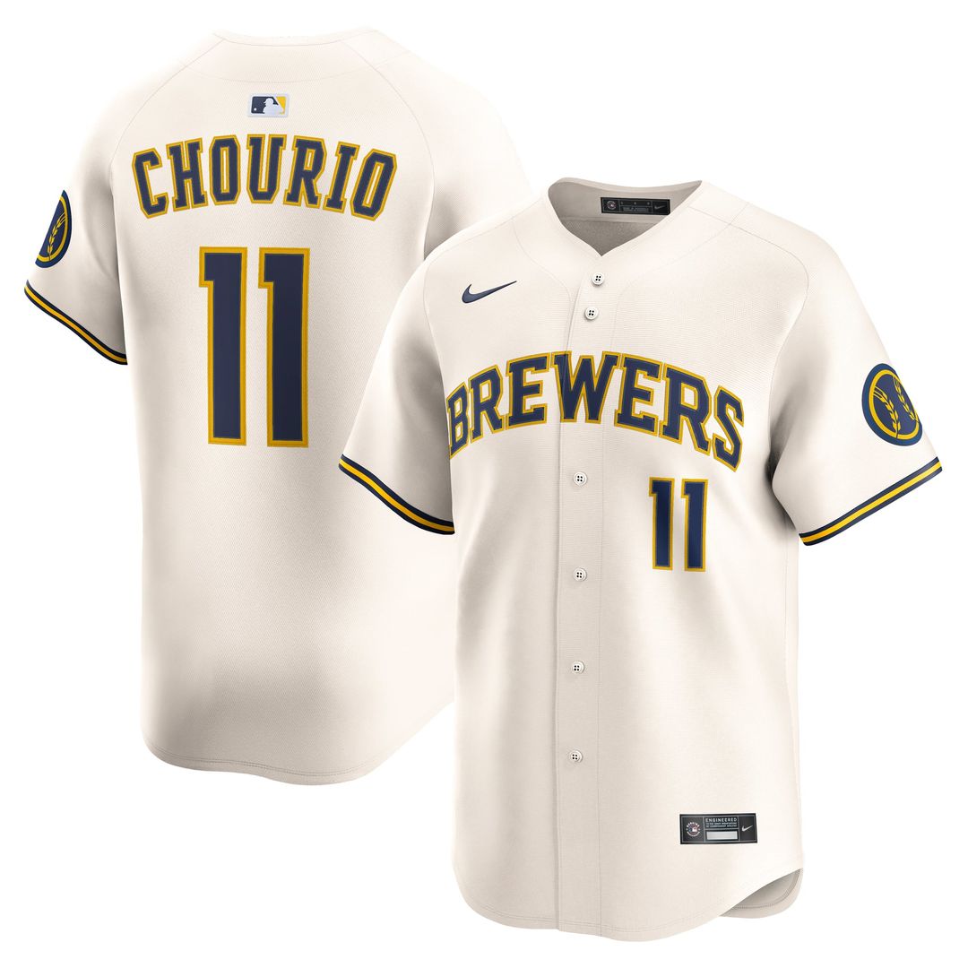 Milwaukee Brewers Nike Cream Authentic MLB baseball jersey