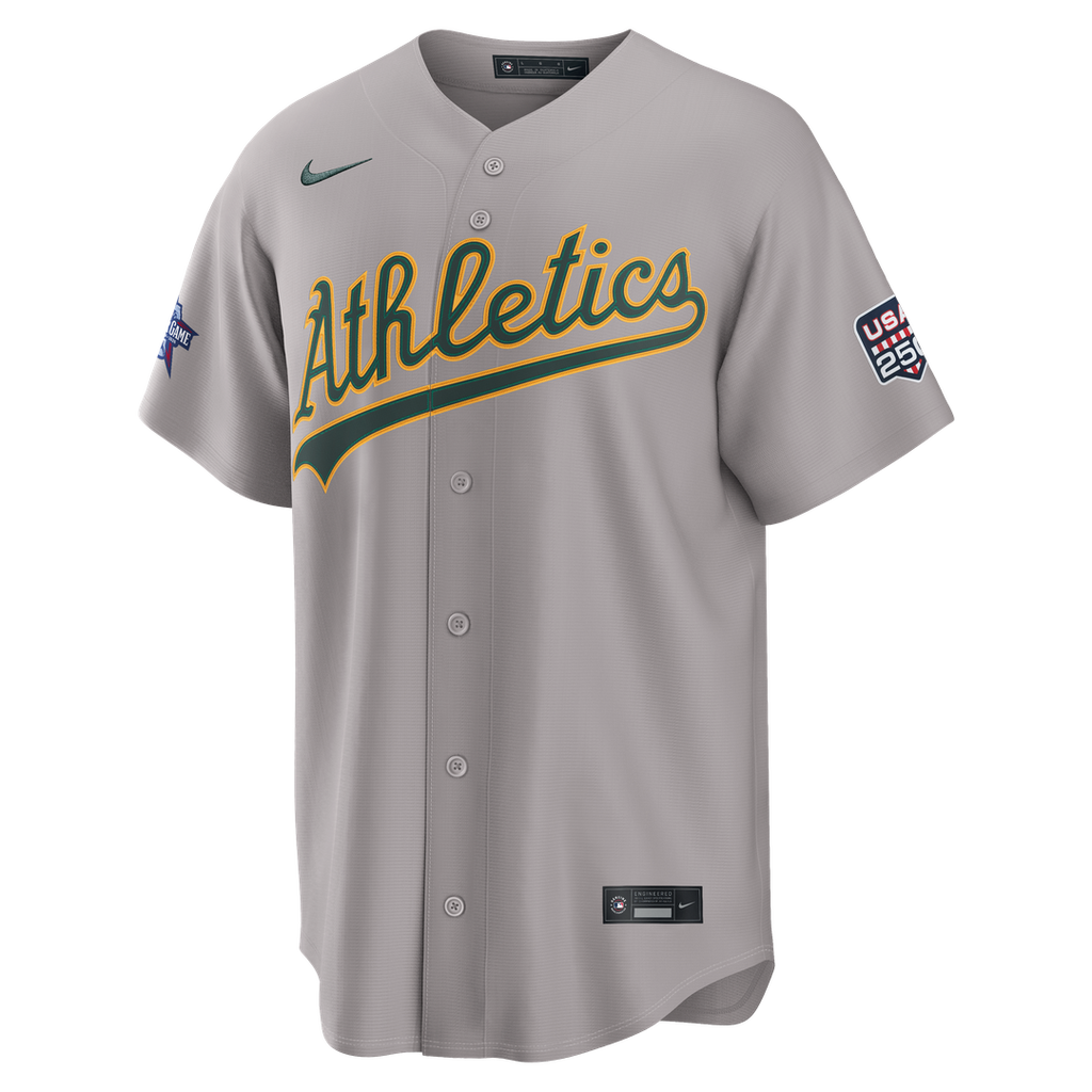 Athletics Nike Gray Replica Baseball Jersey