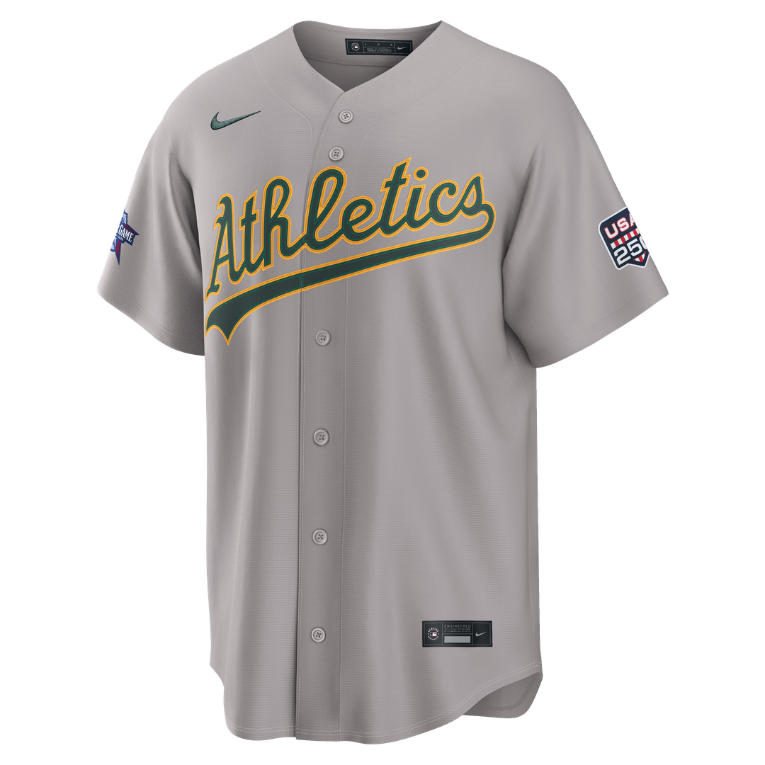 Athletics Nike Gray Replica Baseball Jersey