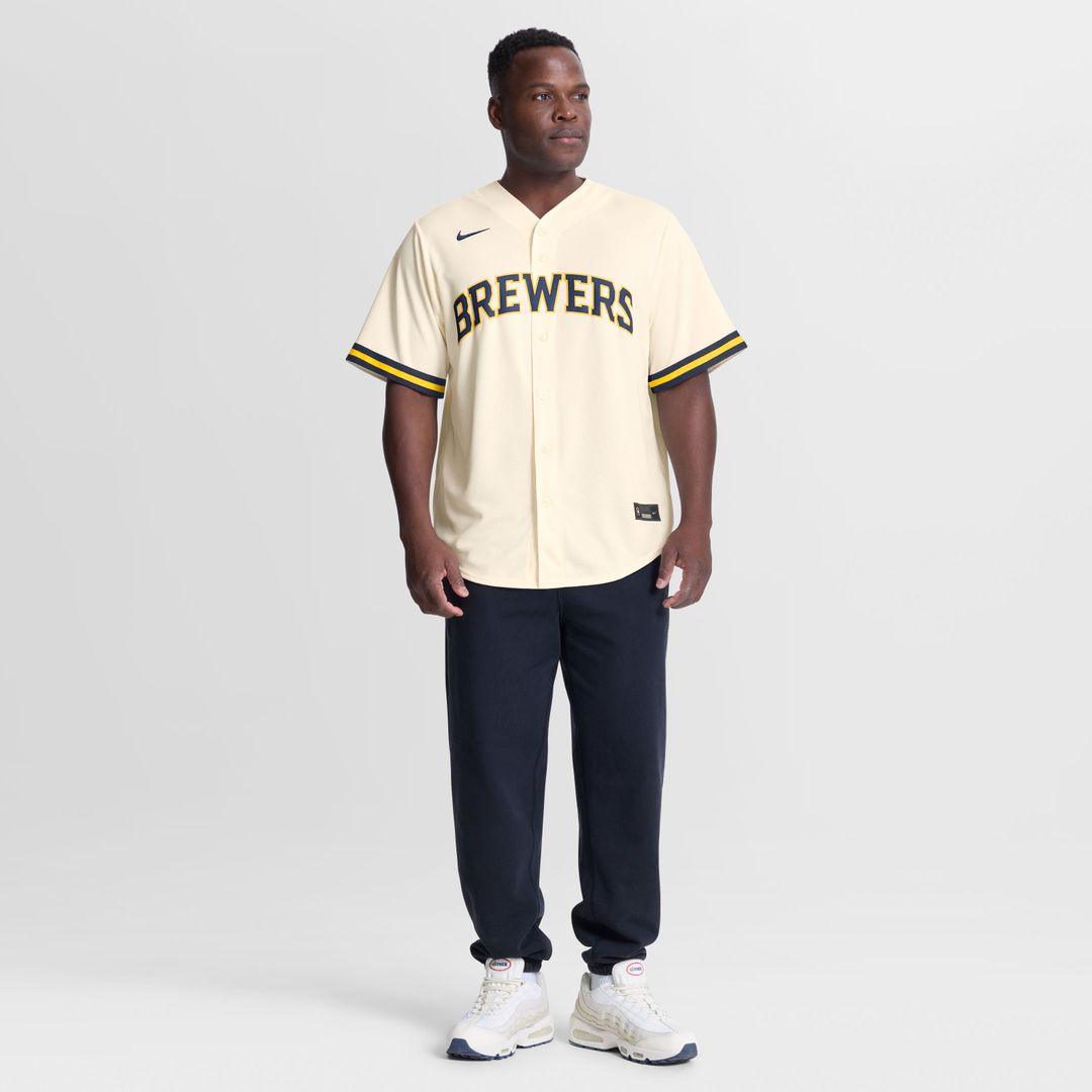 Milwaukee Brewers Nike Cream Replica Baseball Jersey