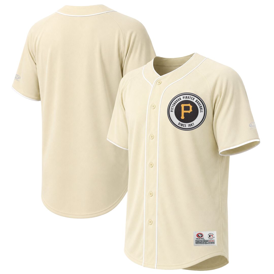 Pittsburgh Pirates Stitches Cream Authentic MLB baseball jersey
