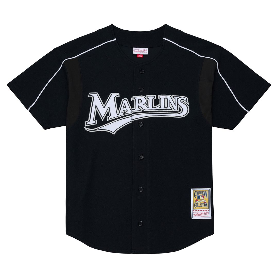 Florida Marlins Mitchell & Ness Black Baseball Jersey