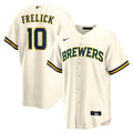 Milwaukee Brewers Nike Cream Replica MLB baseball jersey