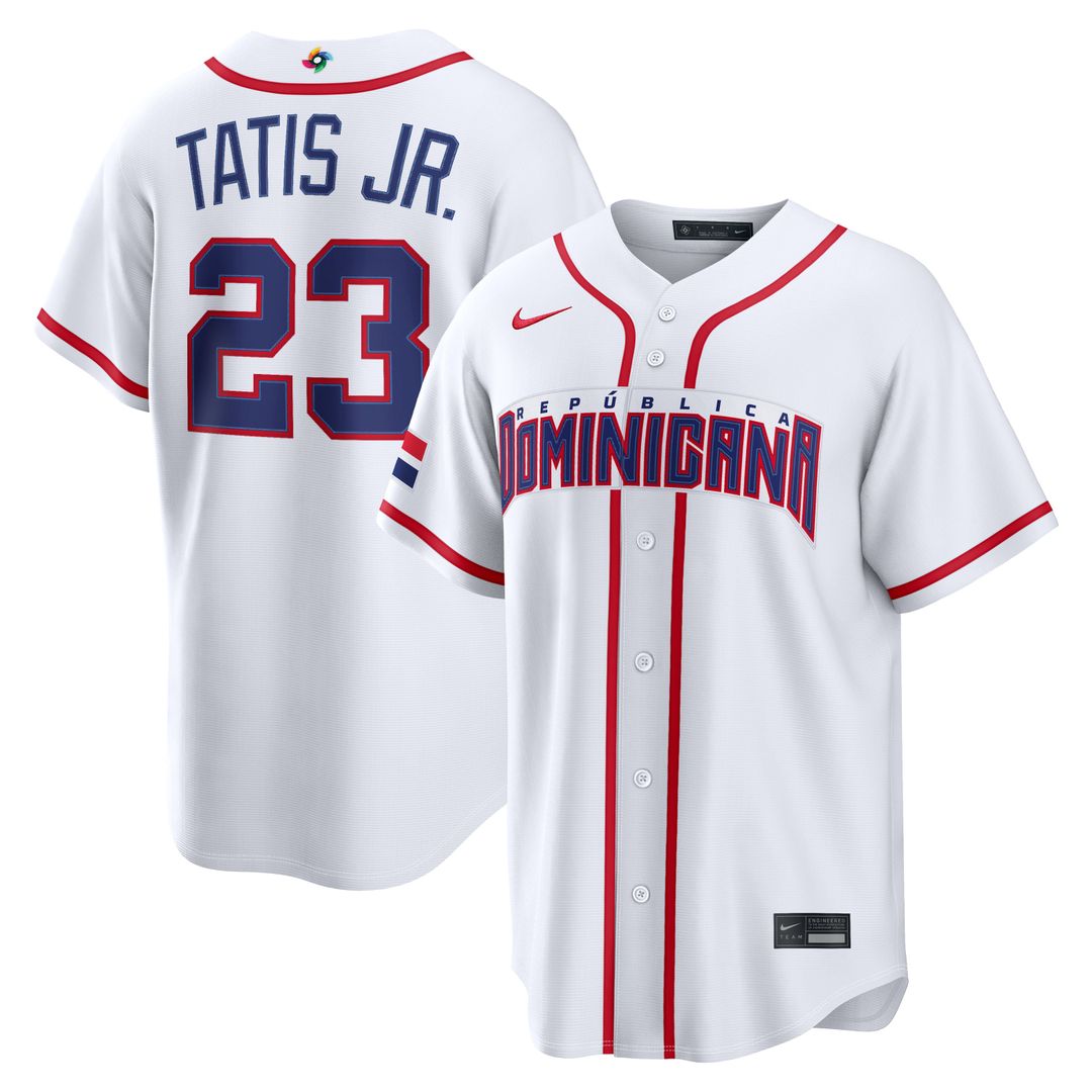Dominican Republic Baseball Nike White MLB baseball jersey