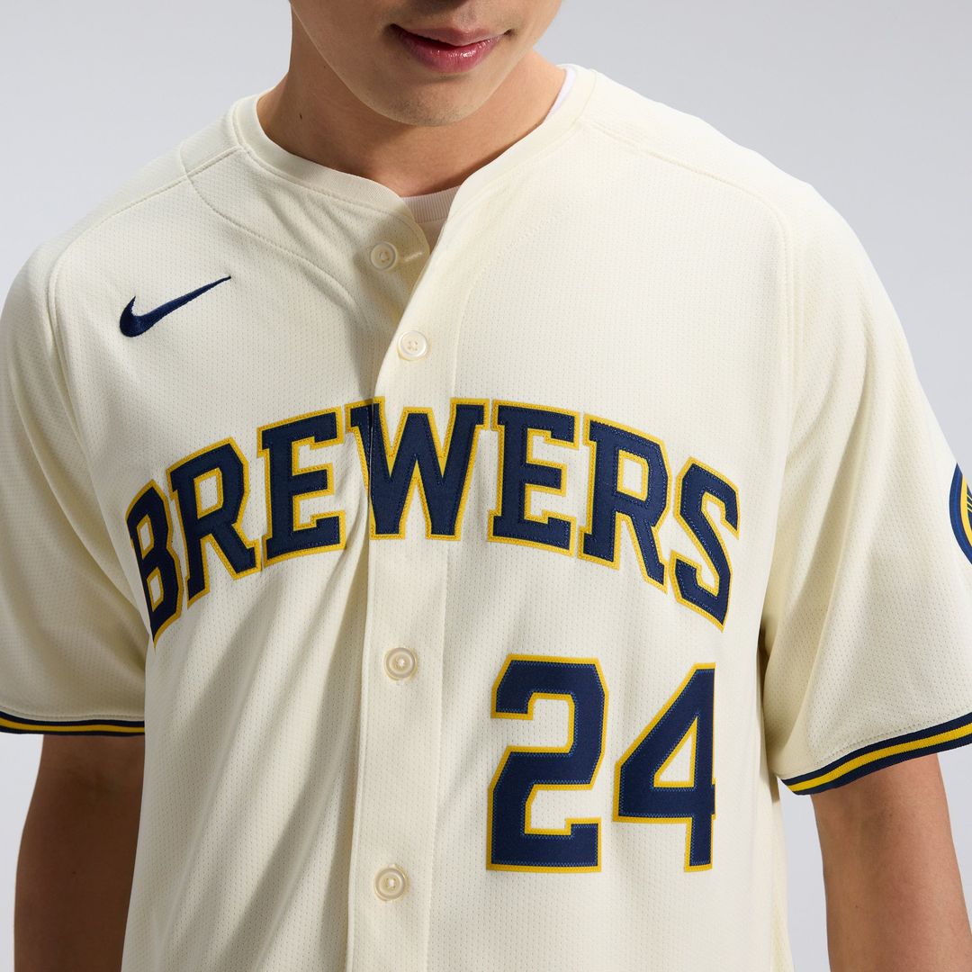 Milwaukee Brewers Nike Cream Authentic Baseball Jersey