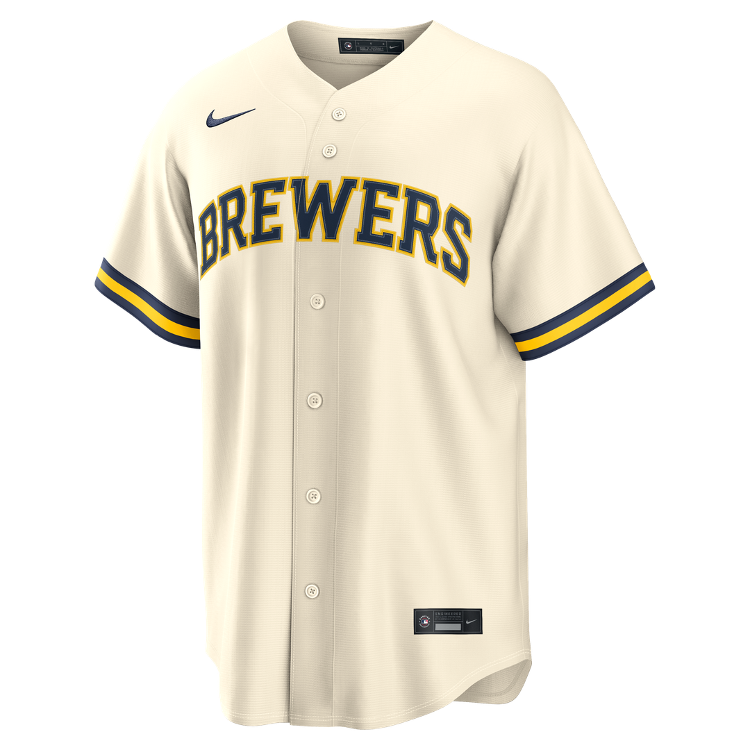 Milwaukee Brewers Nike Cream Replica Baseball Jersey
