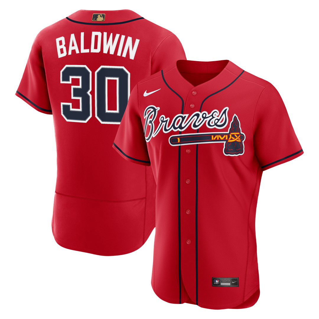 Atlanta Braves Nike Red Authentic MLB baseball jersey