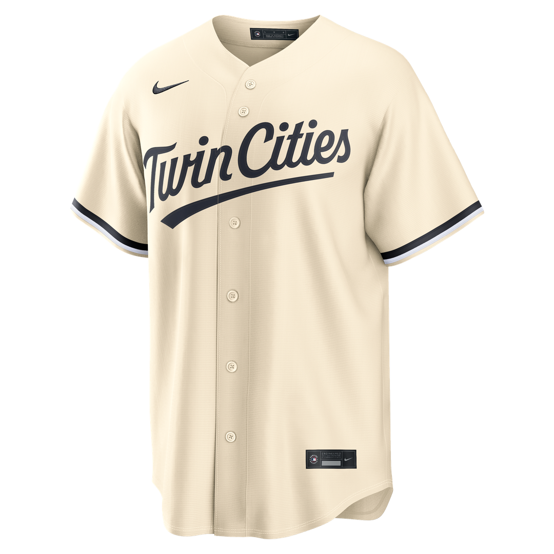 Minnesota Twins Nike Cream Replica Baseball Jersey