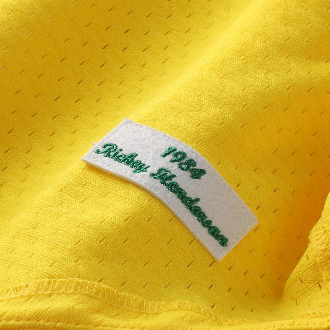 Athletics Mitchell & Ness Yellow Authentic Baseball Jersey