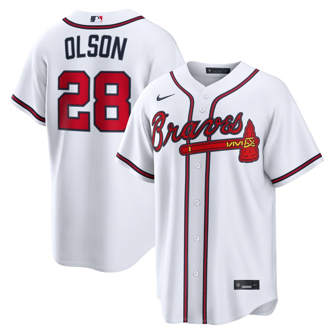 Atlanta Braves Nike White Replica MLB baseball jersey