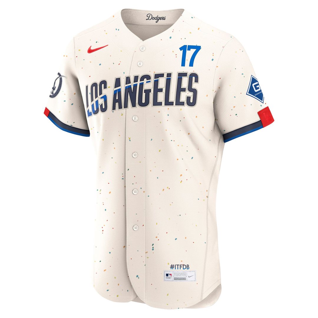 Los Angeles Dodgers Nike Cream Authentic Baseball Jersey