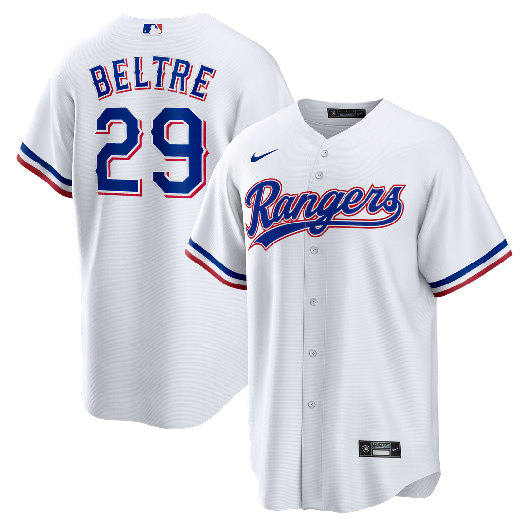 Texas Rangers Nike White Replica MLB baseball jersey