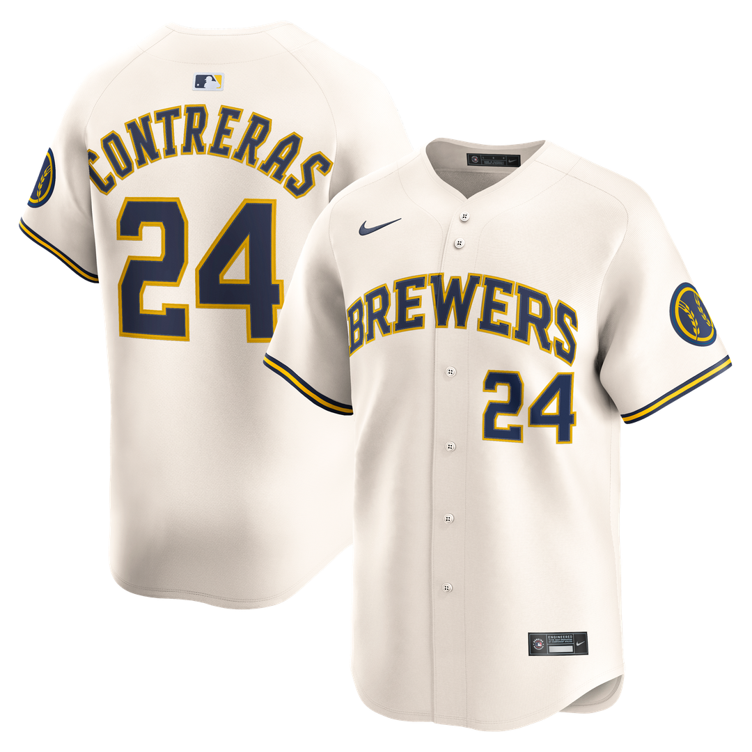 Milwaukee Brewers Nike Cream Authentic MLB baseball jersey