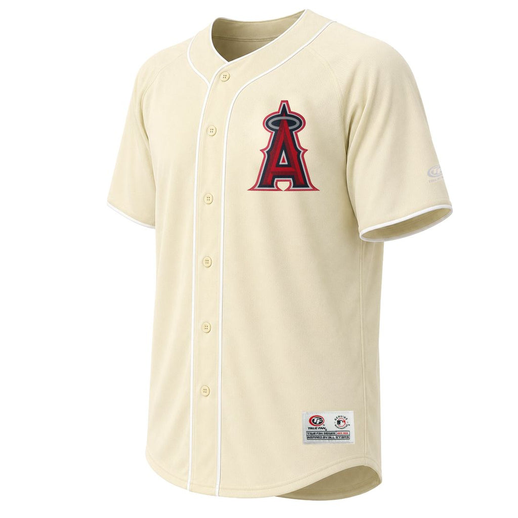 Los Angeles Angels Stitches Cream Authentic Baseball Jersey