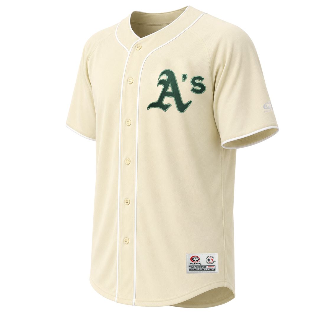 Athletics Stitches Cream Authentic Baseball Jersey