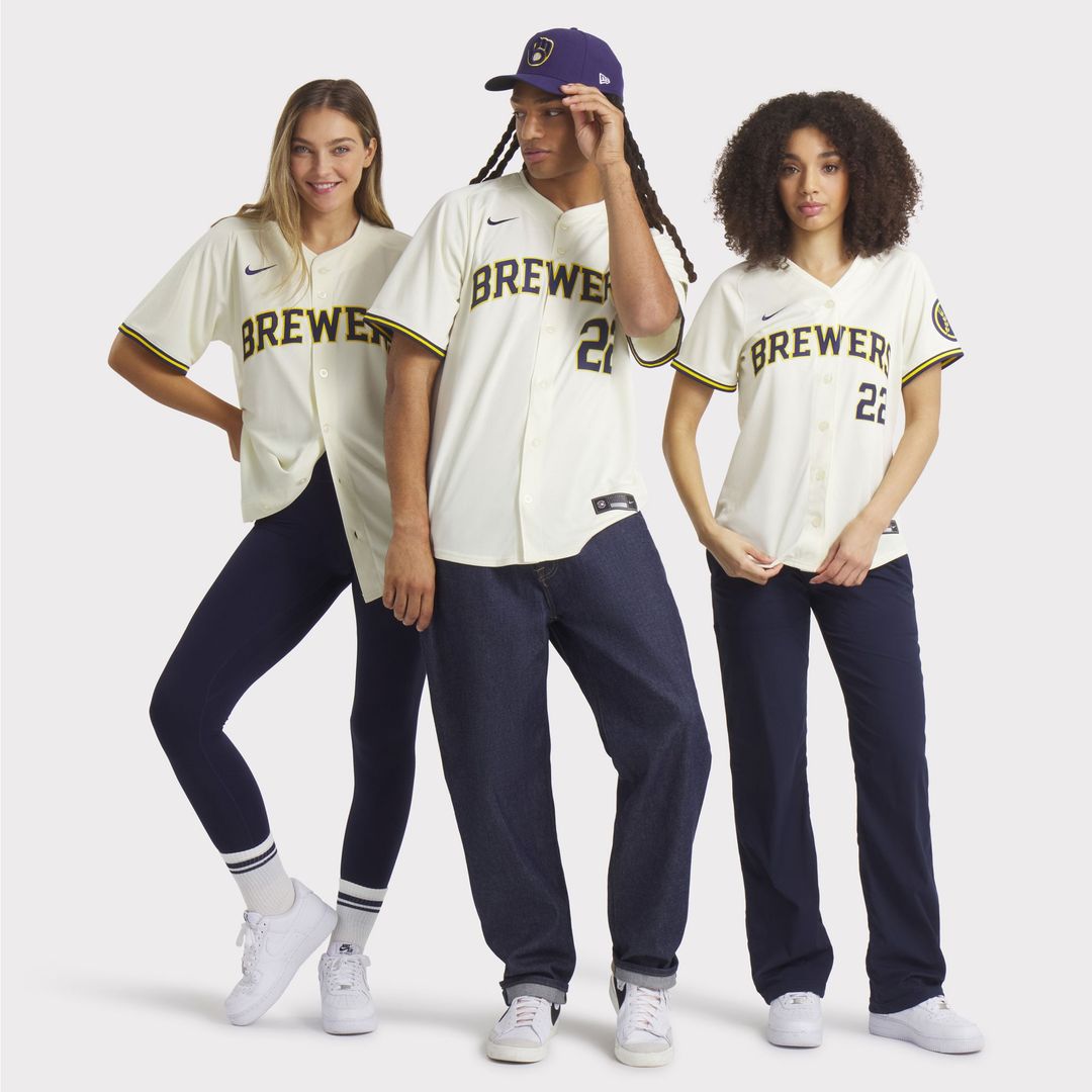 Milwaukee Brewers Nike Cream Baseball Jersey