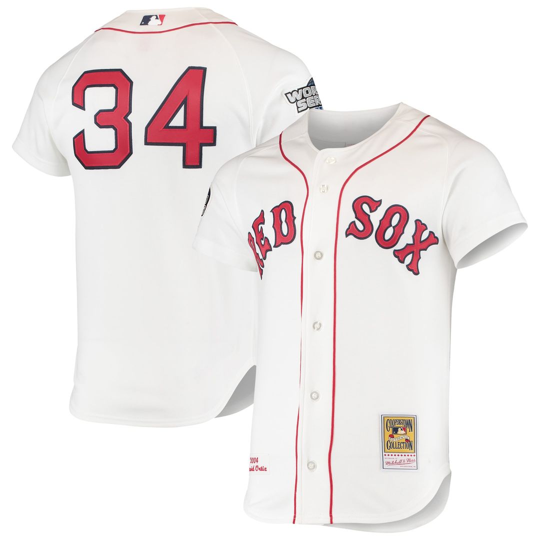 Boston Red Sox Mitchell & Ness White Authentic MLB baseball jersey