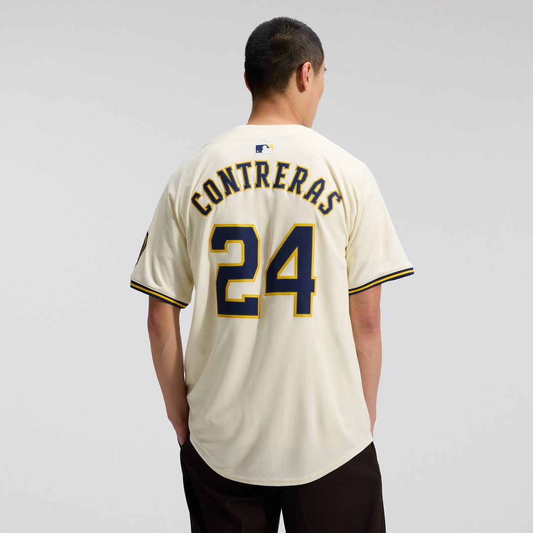 Milwaukee Brewers Nike Cream Authentic Baseball Jersey