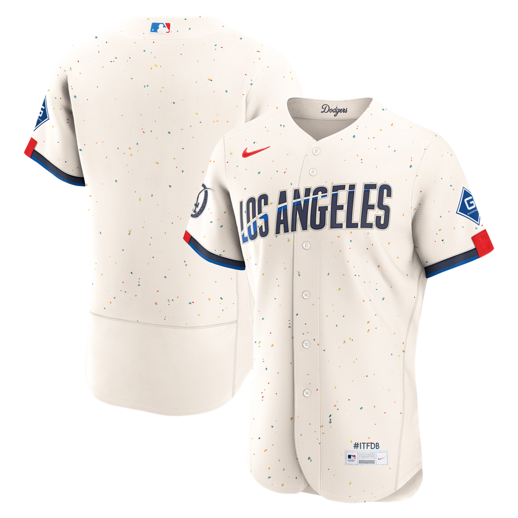 Los Angeles Dodgers Nike Cream Authentic MLB baseball jersey