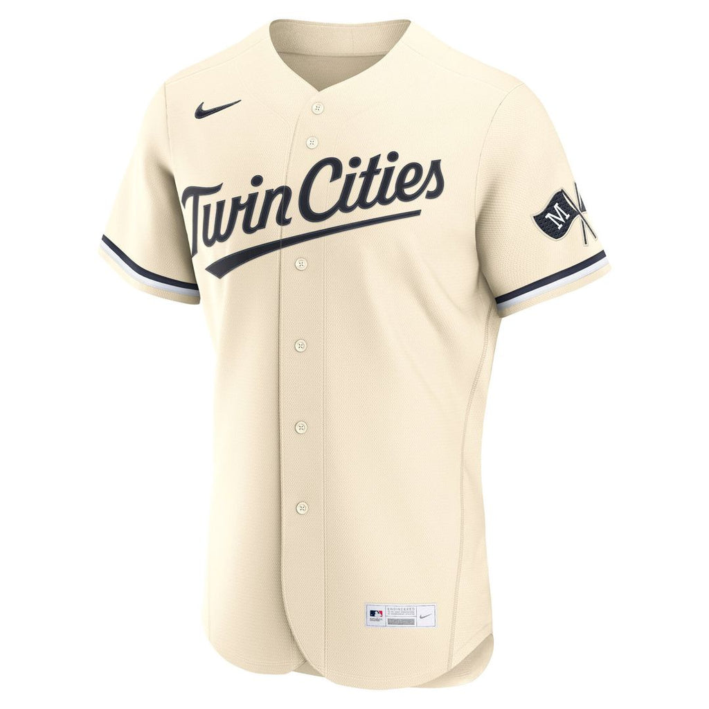 Minnesota Twins Nike Cream Authentic Baseball Jersey