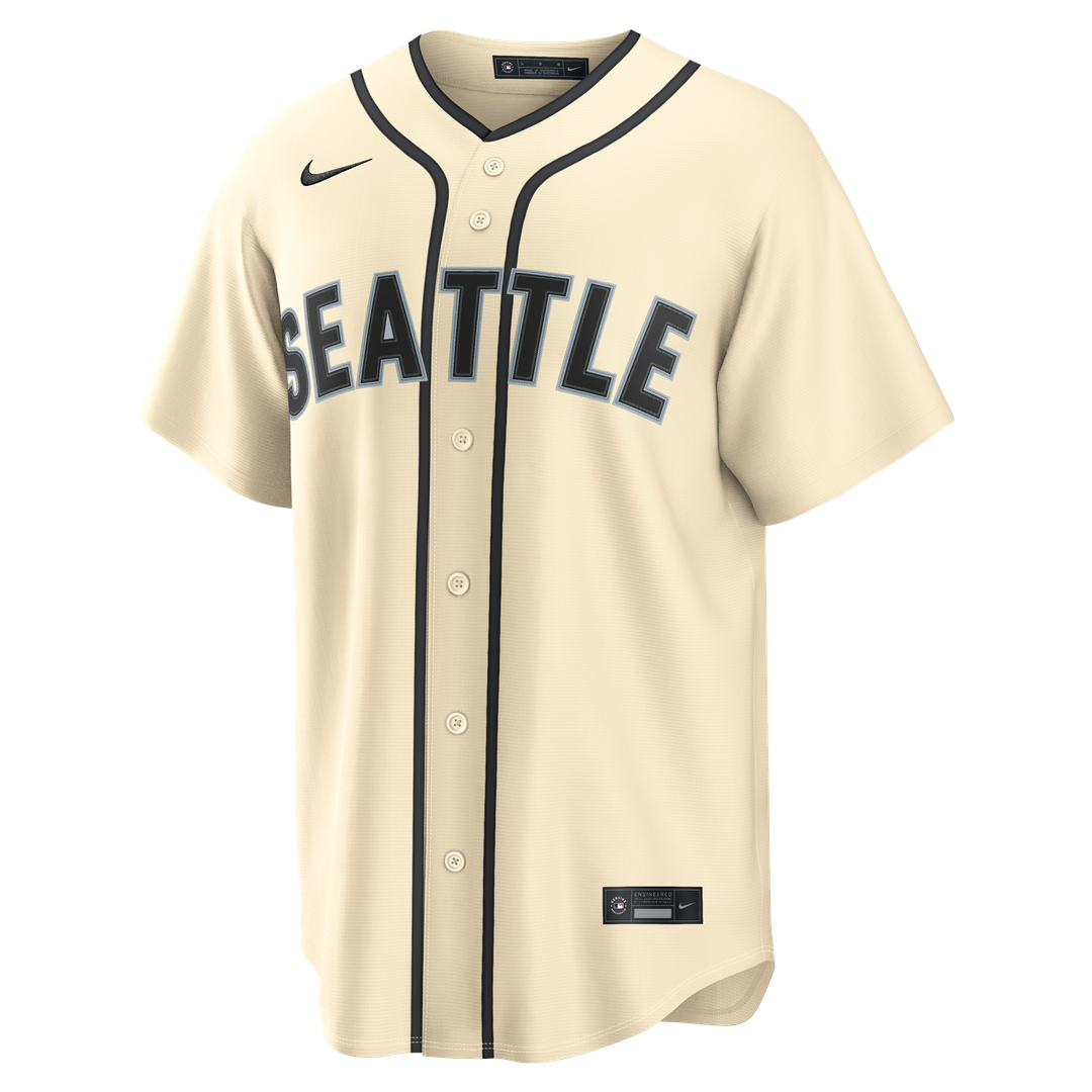 Seattle Mariners Nike Cream Replica Baseball Jersey