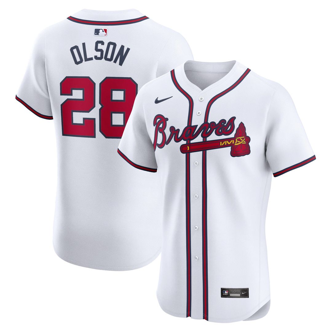 Atlanta Braves Nike White Authentic MLB baseball jersey
