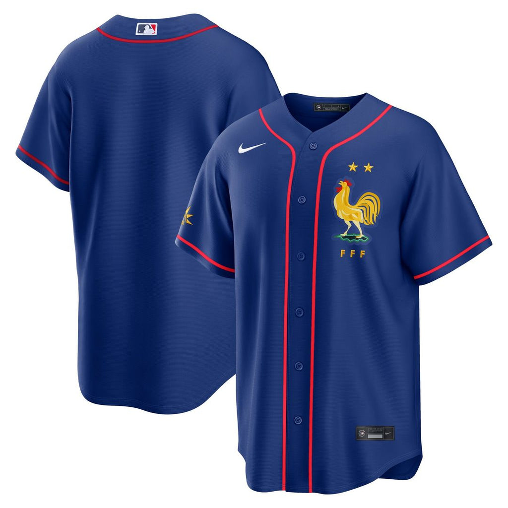 France National Team Nike Blue Replica MLB baseball jersey