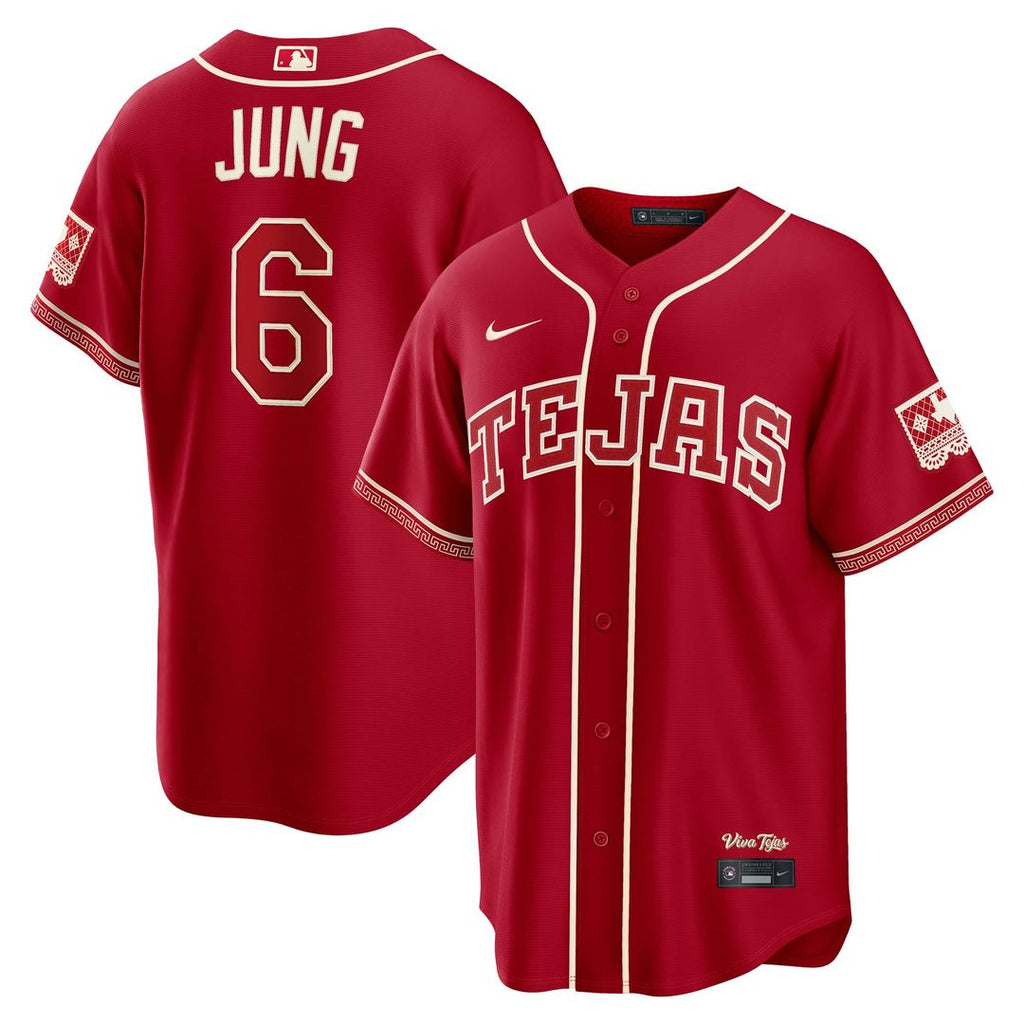 Texas Rangers Nike Red MLB baseball jersey